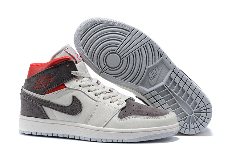 New Air Jordan 1 GS White Grey Red Shoes